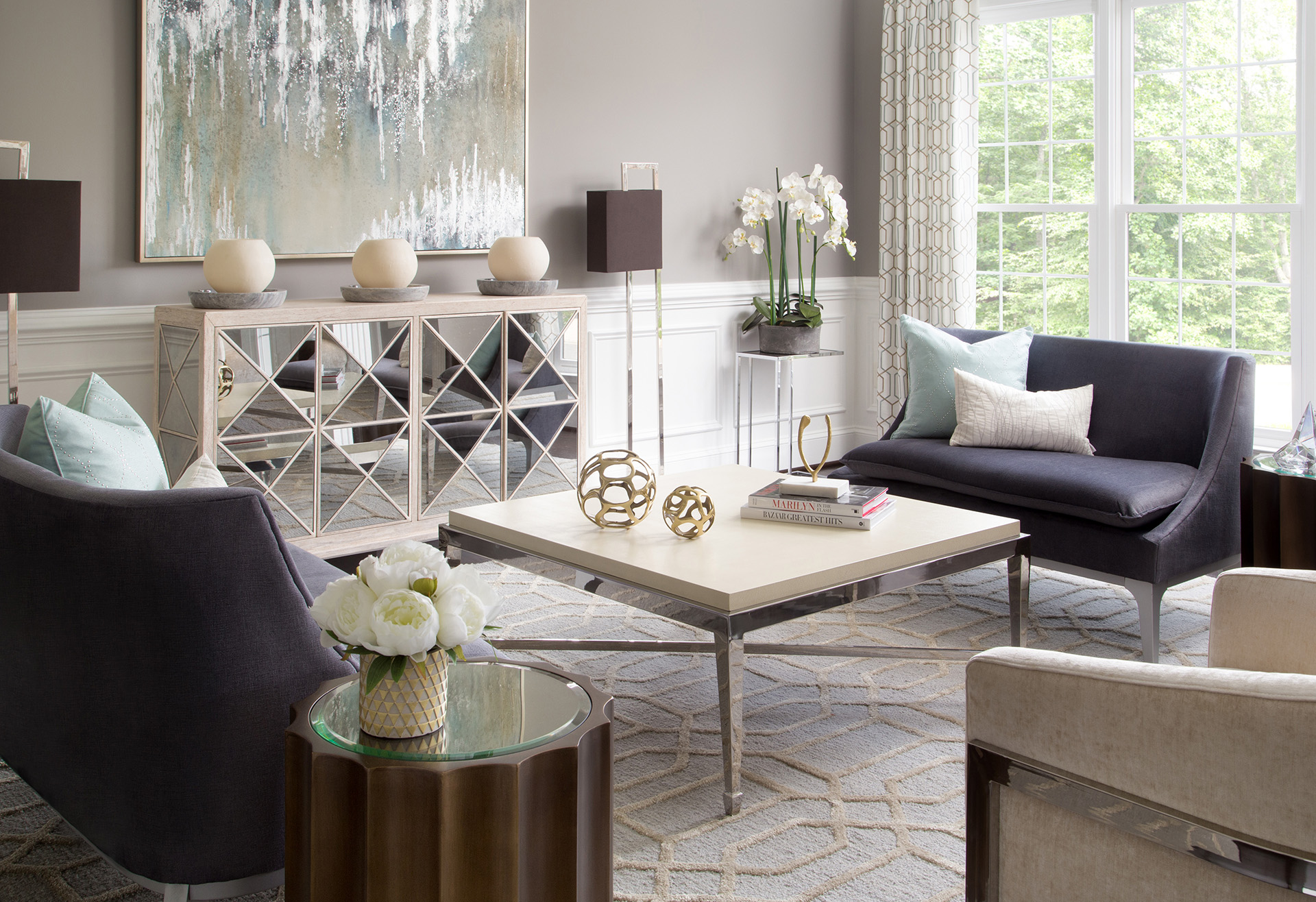 Modern Living Room Interior Designer Sandy Springs, GA